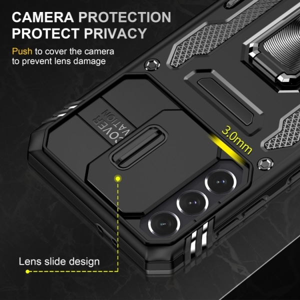 Samsung S23 - Skal CamShield / Kameraskydd Ringhållare Svart Black