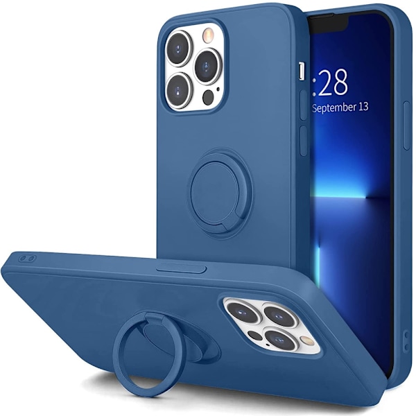 iPhone 12 Pro Max - Välj Färg Silikonskal Stötdämpande med Ringhållare Grön