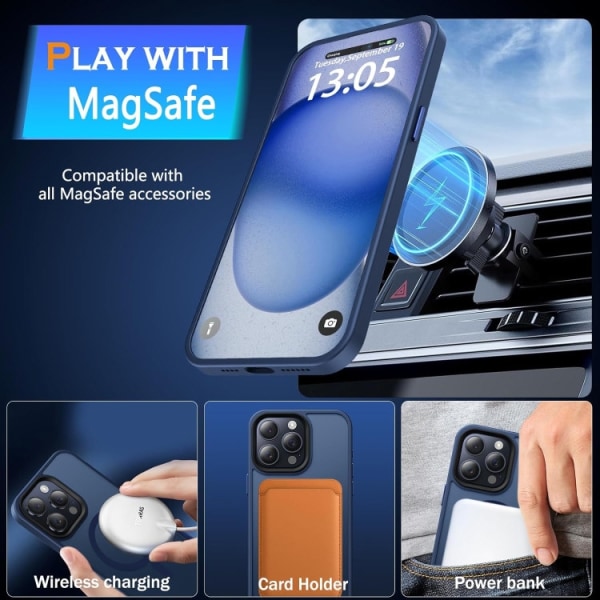 iPhone 12/12 Pro - MagSafe skal MagMat Stöttåligt Matt Blå Blue