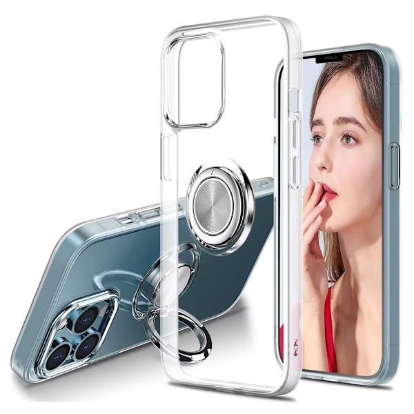 iPhone 15 - Skal med Ringhållare / Kickstand Transparent Transparent