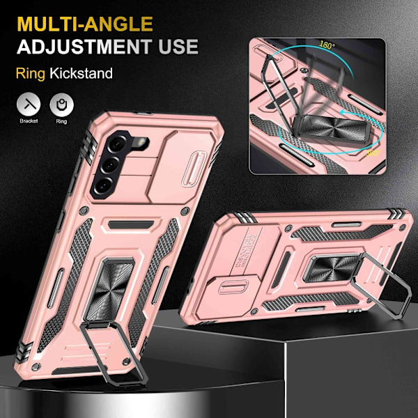 Samsung S21 FE - Skal CamShield / Kameraskydd Ringhållare Roséguld