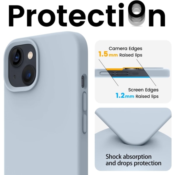 iPhone 13 - Gummibelagt Stöttåligt Silikon Skal Ljusblå Blue