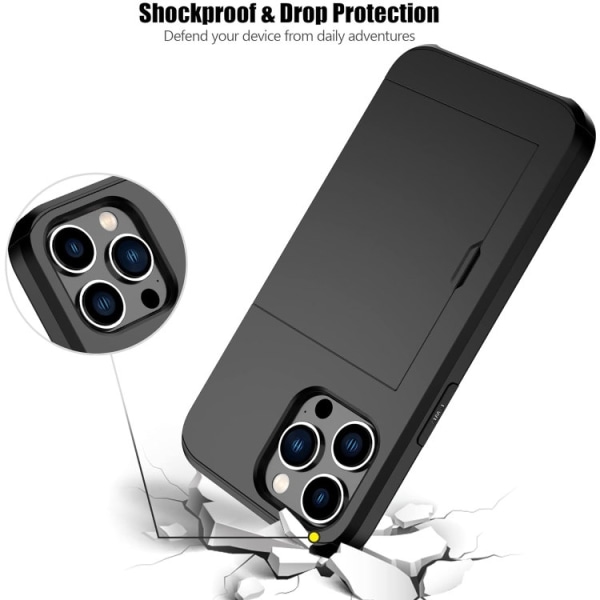 iPhone 13 Pro Max - Skal Stöttåligt Kortplats Svart Black