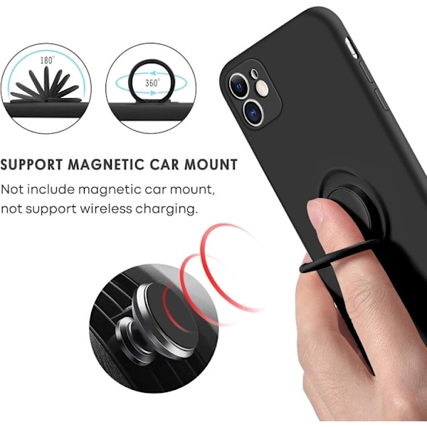 iPhone 11 - Stöttåligt Skal Ringhållare CamShield Svart Black iPhone 11