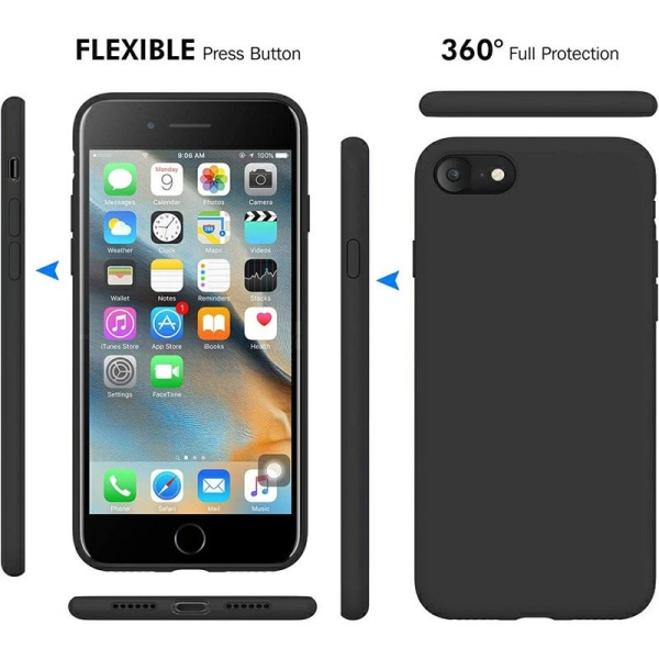 iPhone 7/8/SE - Stötdämpande silikon Skal Nordic® Svart