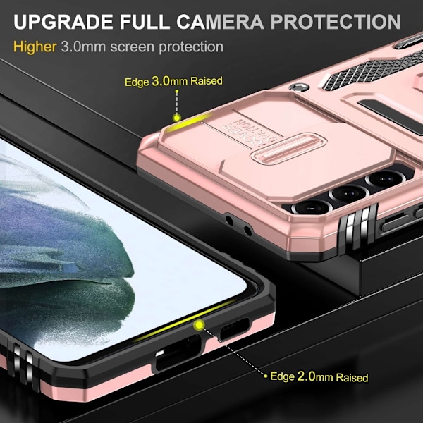 Samsung S21 FE - Skal CamShield / Kameraskydd Ringhållare Roséguld
