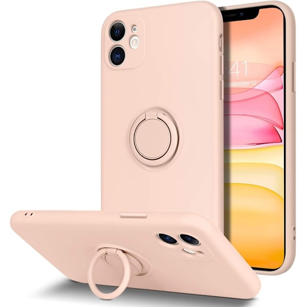 iPhone 11 - Silikonskal med Magnetisk Ring Välj Färg Black Svart