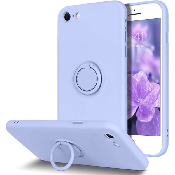 iPhone 7/8/SE - Silikonskal Magnetisk Ringhållare Välj Färg Transparent Rosa
