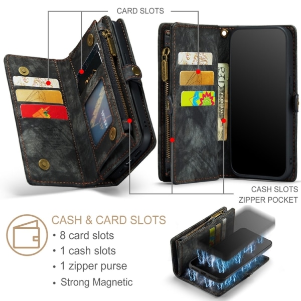 iPhone 11 - CaseMe® 2in1 Magnet Plånboksfodral Svart Black
