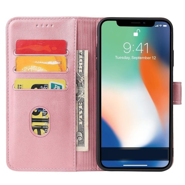 iPhone X/XS - Solid 4-FACK Läderfodral Roséguld Apple iPhone X/XS