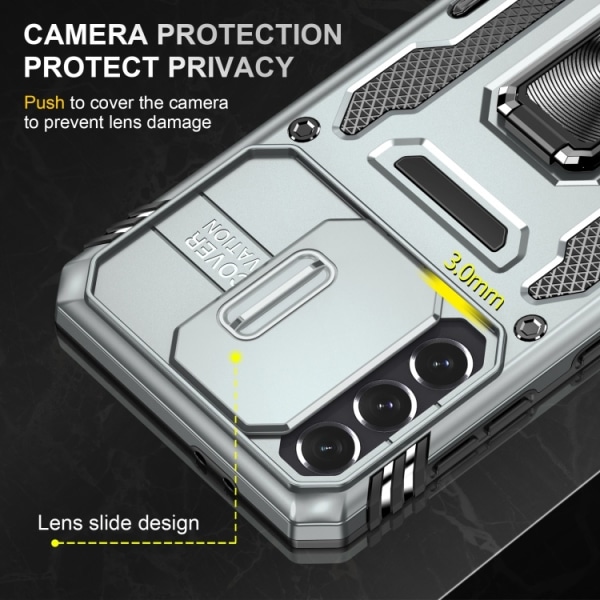 Samsung S21 - Skal CamShield / Kameraskydd Ringhållare Grå