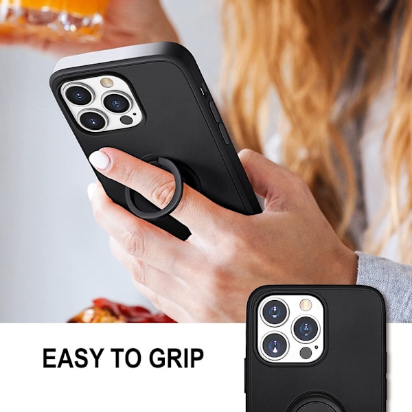 iPhone 12 Pro Max - Välj Färg Silikonskal Stötdämpande med Ringhållare Grön