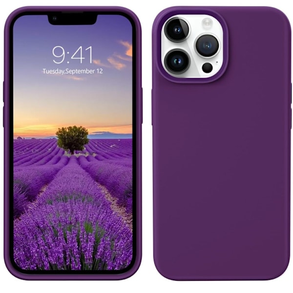 iPhone 12 - Gummibelagt Stöttåligt Silikon Skal Mörk Lila Purple