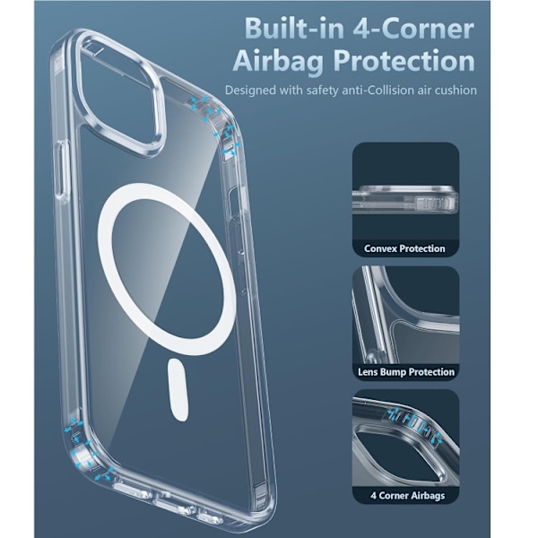 iPhone 15 Pro Max - Skal MagSafe Stötdämpande Transparent Transparent