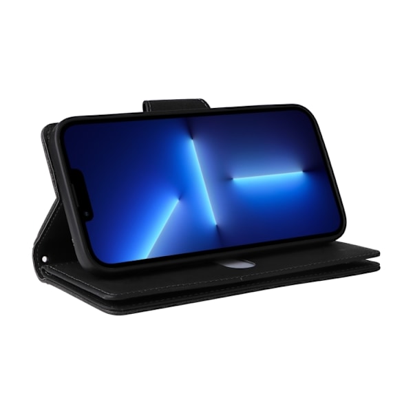 iPhone 14 Pro Max - Multifunktionellt Solid® Läder Fodral Svart Black iPhone 14 Pro Max