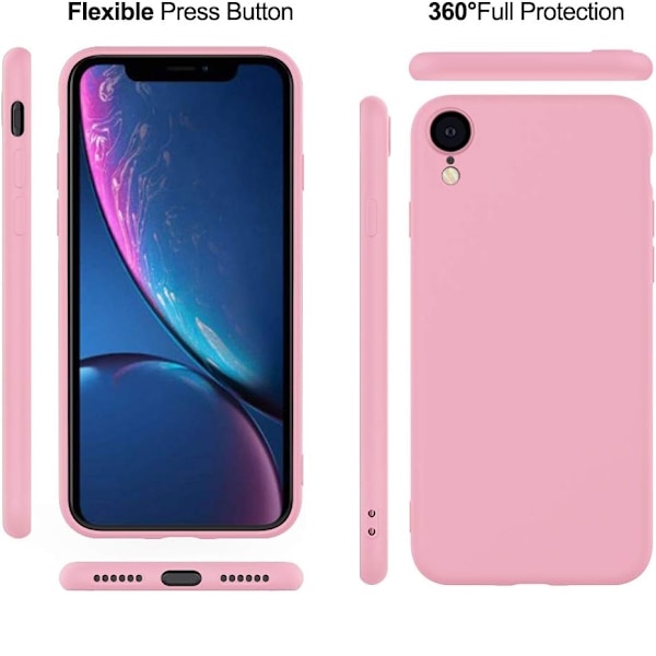 iPhone X/XS - Gummibelagd Mattsvart Skal Kameraskydd Liquid Rosa Pink