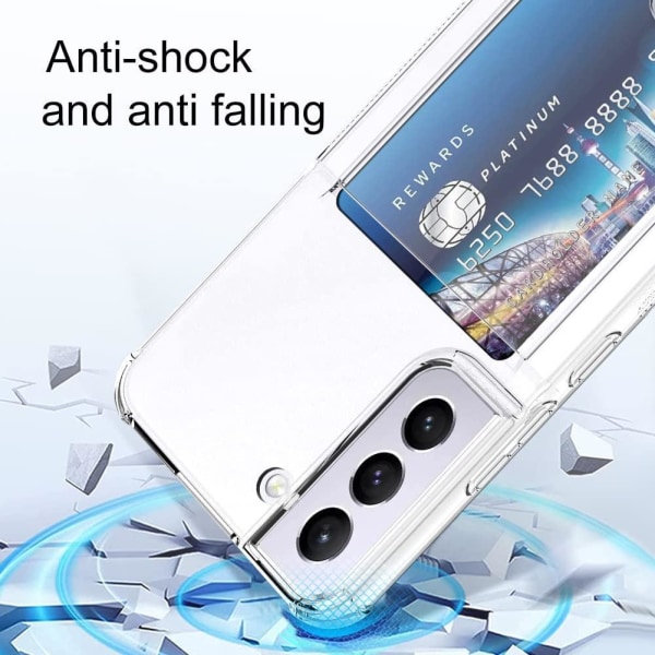 Stöttåligt Transparent Silikon Skal Kortfack Solid® Samsung S22/ Transparent Galaxy S21