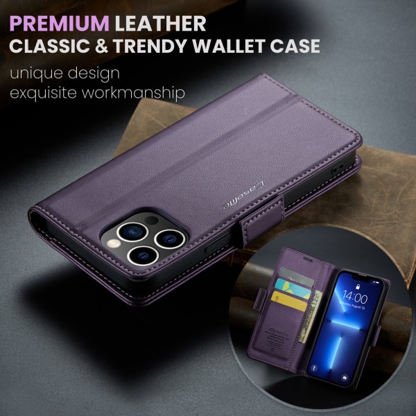 iPhone 12/12 Pro - Fodral Premium Läder RFID Skyddat CaseMe® Lil