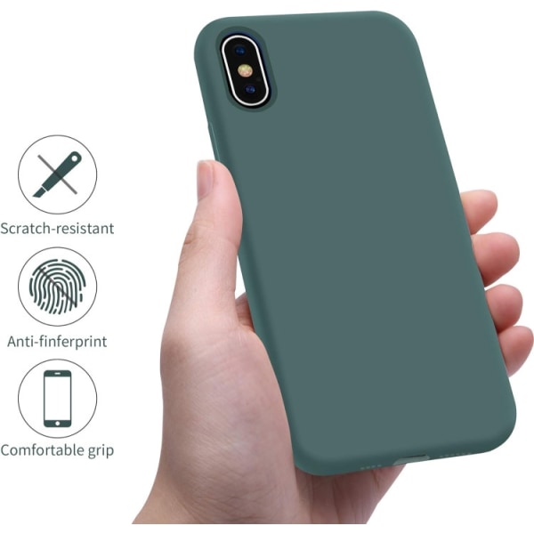iPhone XR - Gummibelagt Stöttåligt Silikon Skal Grön Green