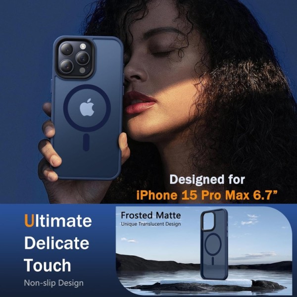iPhone 13 Pro Max - MagSafe skal MagMat Stöttåligt Matt Blå Blue