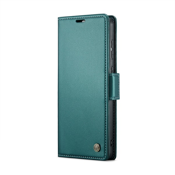 Samsung S20 FE - Fodral Premium Läder RFID Skyddat CaseMe® Grön Green