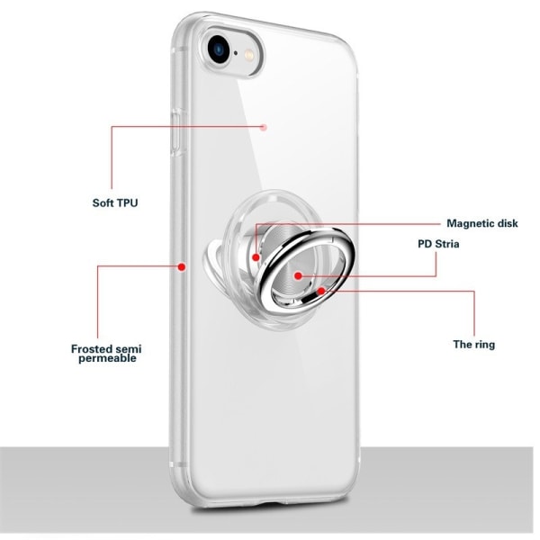 Stötdämpande Transparent Silikon Skal Ringhållare Nordic® iPhone Transparent iPhone 7/8/SE