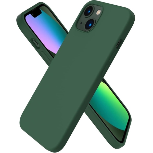 iPhone 13 - Gummibelagt Stöttåligt Silikon Skal Army Grön Green