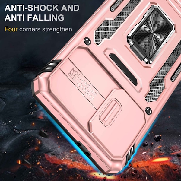 Samsung S21 FE - Skal CamShield / Kameraskydd Ringhållare Roséguld