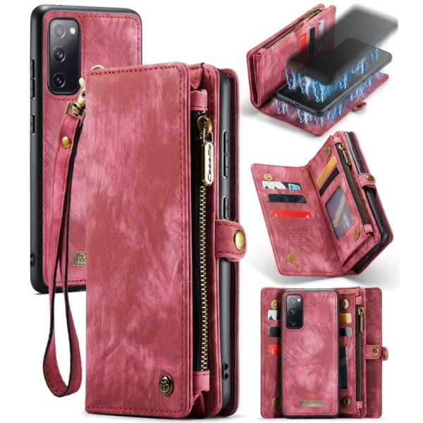 Samsung S20 FE - CaseMe® 2in1 Magnet Plånboksfodral Röd