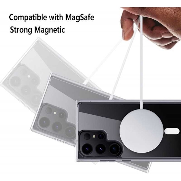 Samsung S24 Ultra - Skal MagSafe Stötdämpande Transparent Transparent