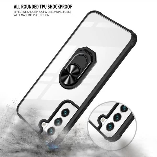 Samsung Galaxy S21 Skal Armor Ring Hybrid Svart/Transparent Transparent