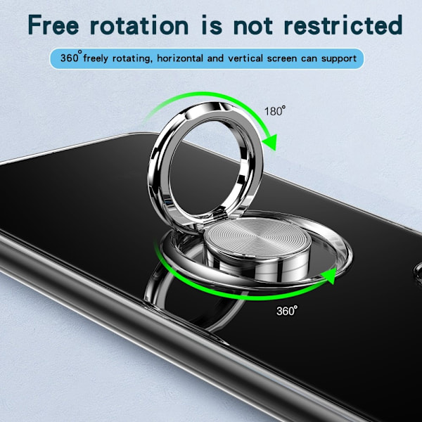 Samsung S23 - Stöttåligt skal med Ringhållare Transparent Transparent