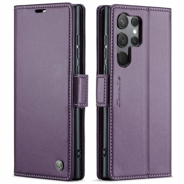 Samsung S24 Ultra - Fodral Premium Läder RFID Skyddat CaseMe® Li Purple