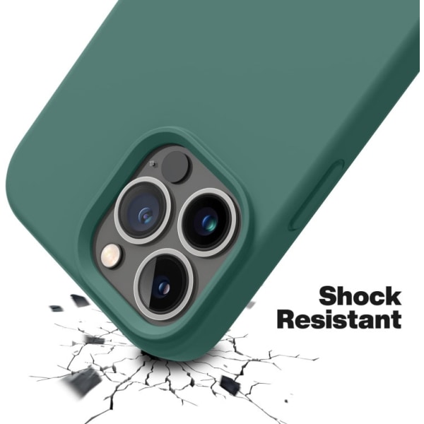 iPhone 14 Pro - Gummibelagt Silikon Skal Skin Pro® Army Grön Green 14 Pro