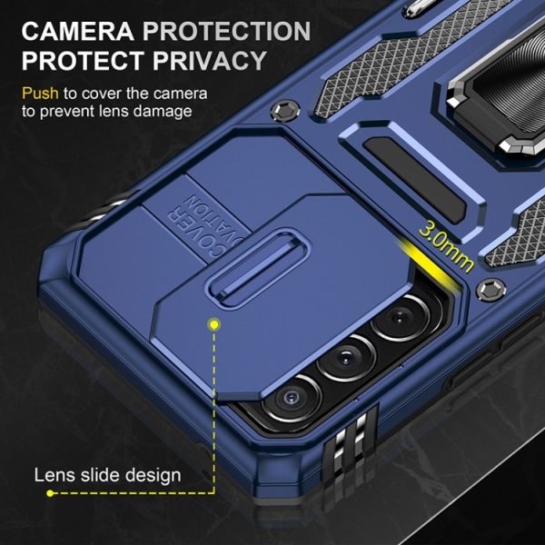 Samsung A53 - Skal CamShield / Kameraskydd Ringhållare Blå Blue