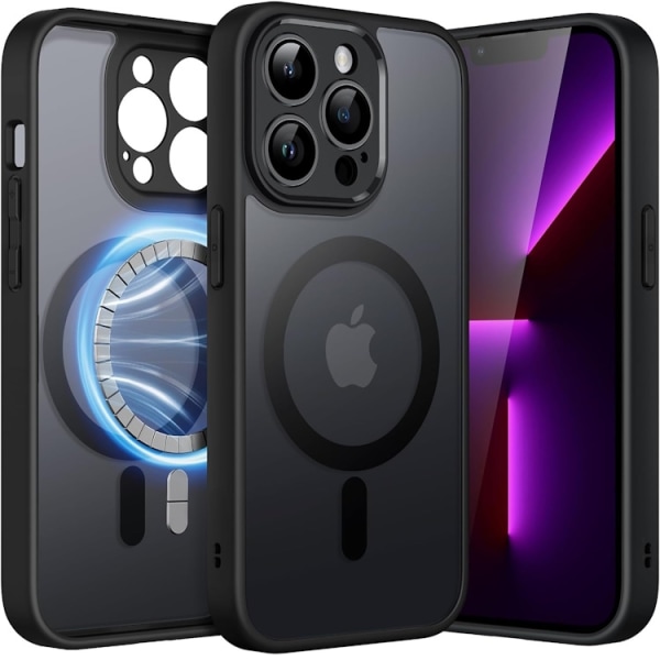 iPhone 15 Pro Max - MagSafe skal Kameraskydd Frostad Matt Svart Black