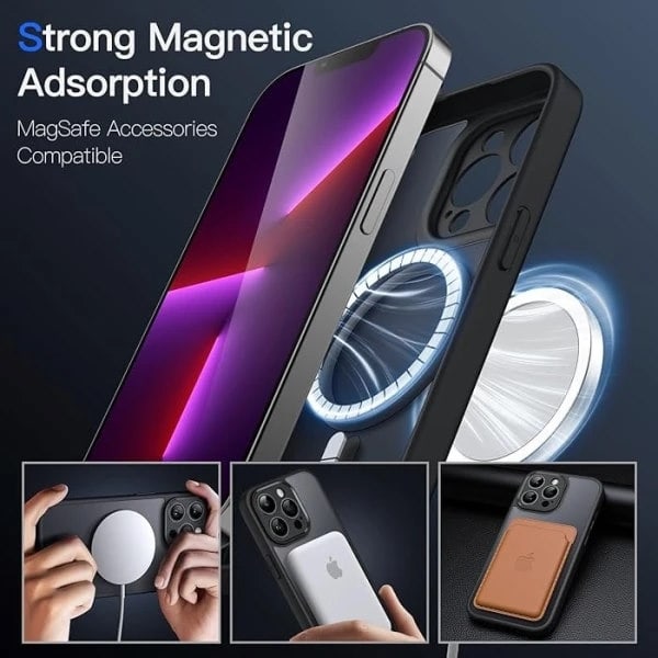 iPhone 16 Pro - Skal MagSafe Kameraskydd Frostad Matt Svart Black