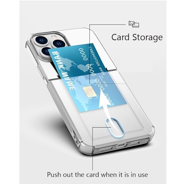 iPhone 12/12 Pro - Stöttåligt Skal med Kortfack Nordic® Transparent Transparent
