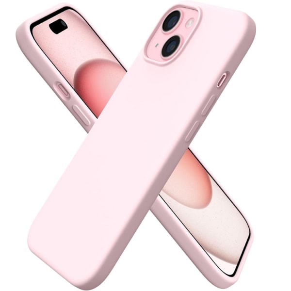 iPhone 14 - Gummibelagt Stöttåligt Silikon Skal Rosa Pink iPhone 14