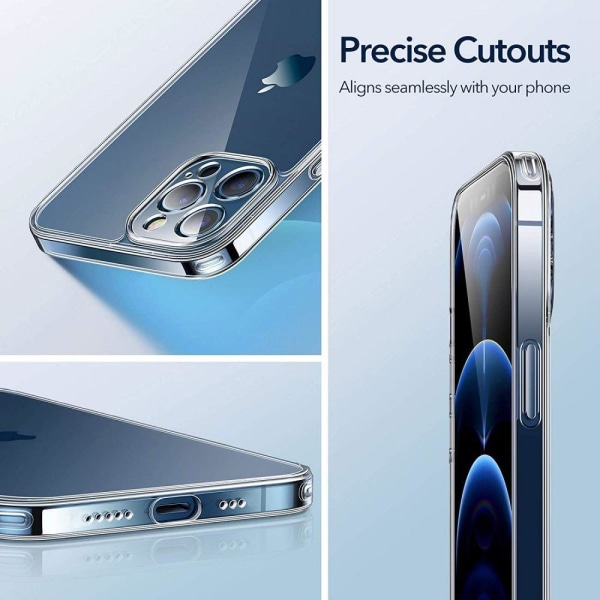 Stöttåligt Transparent Silikon Skal Solid® Kamera Skydd iPhone 1 Transparent iP 12 Pro Max