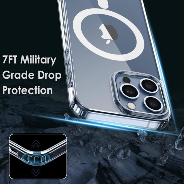 iPhone 15 Pro - MagSafe Skal Stötdämpande Silikon Transparent Transparent