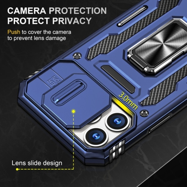 iPhone 14 Pro Max - Skal CamShield / Kameraskydd Ringhållare Blå iPhone 14 Pro Max