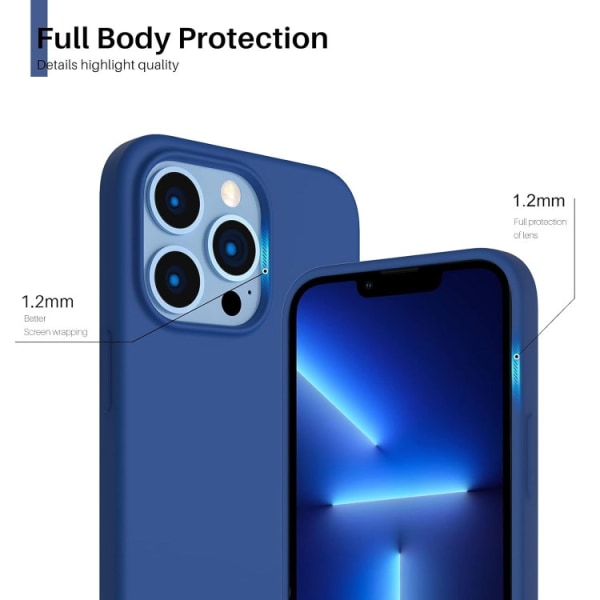 iPhone 12/12 Pro - Gummibelagt Stöttåligt Silikon Skal Navy Blå Blue