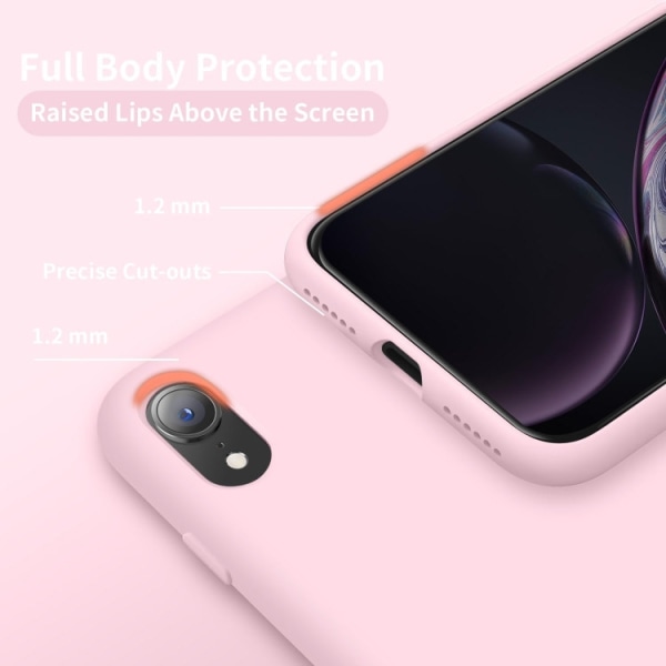 iPhone XR - Gummibelagt Stöttåligt Silikon Skal Rosa Pink