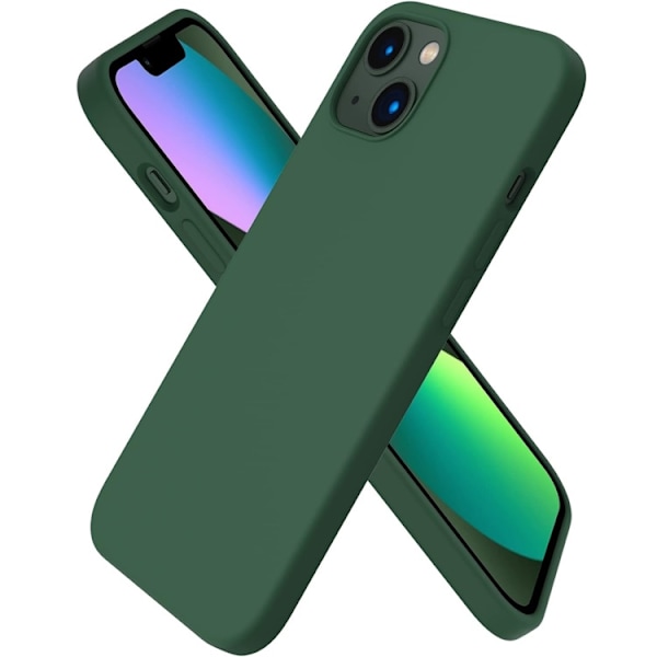 iPhone 13 - Gummibelagt Stöttåligt Silikon Skal Army Grön Green