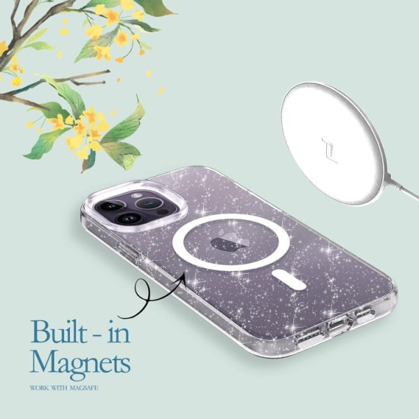 iPhone 12/12 Pro - Magsafe Skal Transparent Glitter Transparent