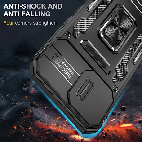 iPhone 16 - Skal CamShield / Kameraskydd Ringhållare Svart Black