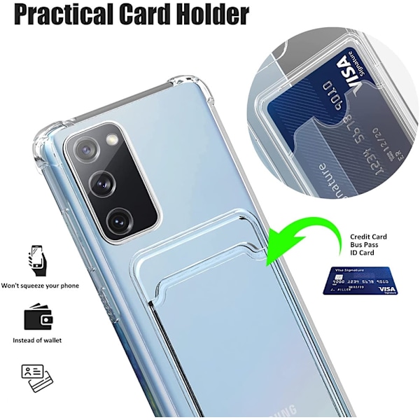 Samsung A53 - Transparent Silikon Skal Kortfack Nordic® Extra förstärkt Transparent Samsung Galaxy A53
