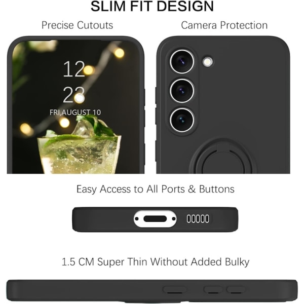 Samsung S23 - Välj Färg Silikonskal Magnetisk Ringhållare Green Grön