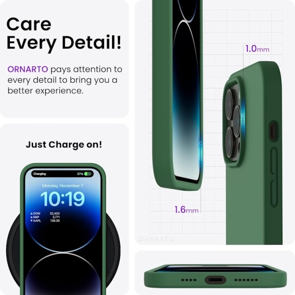 iPhone 13 Pro Max - Gummibelagt Stöttåligt Silikon Skal Army Grö Green